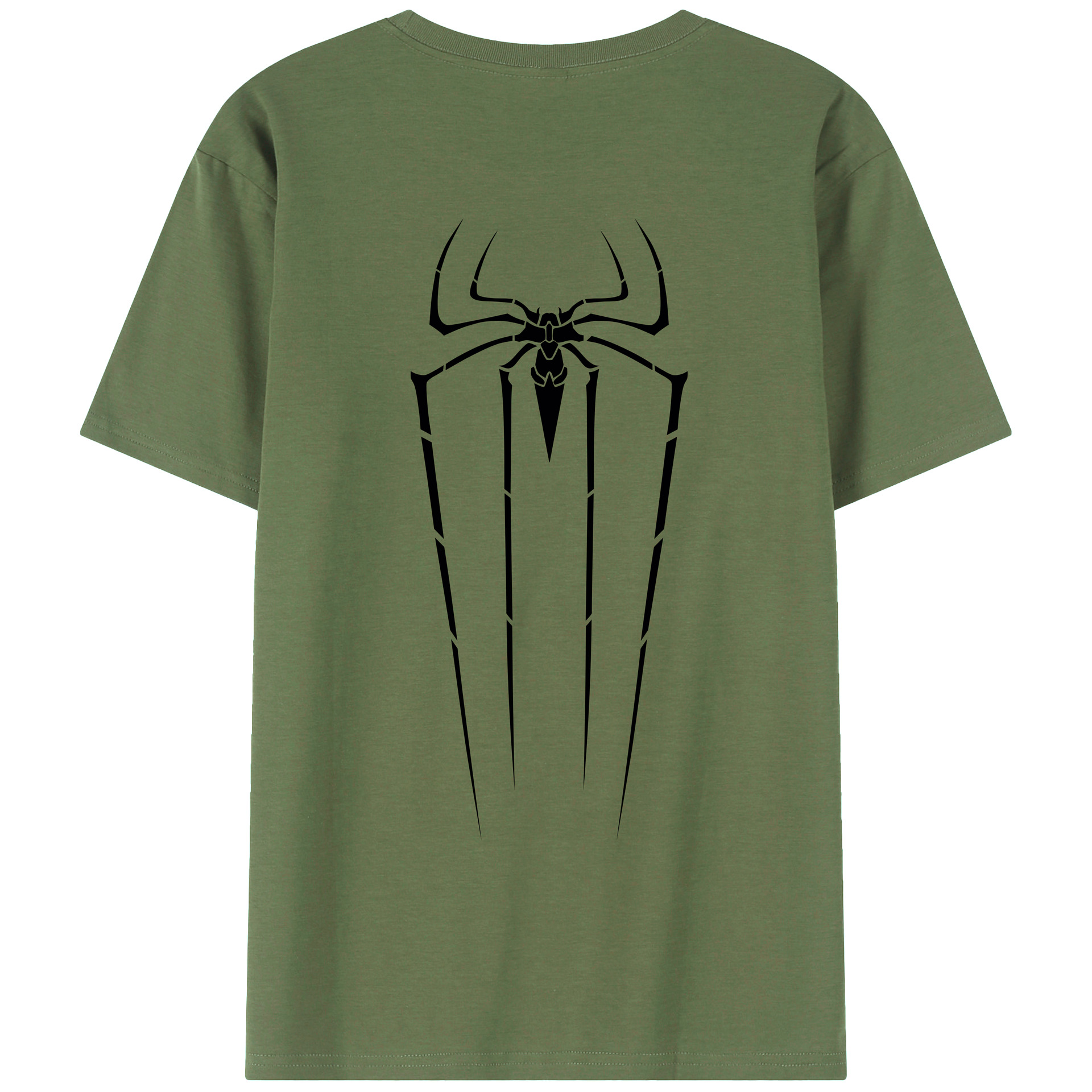 （画像用） Spider Man スパイダーマン 綿100％ メンズ半袖Tシャツ（バックプリント） 通気性
